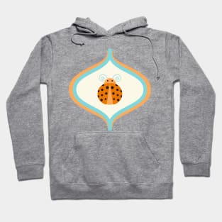 Cute retro orange, blue and black ladybug Hoodie